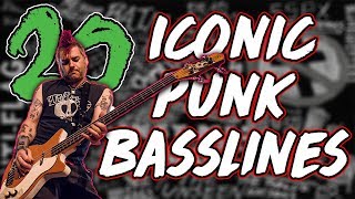 20 ICONIC Punk Bass Lines [upl. by Hutson]