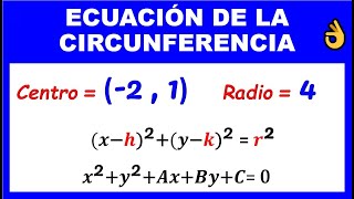 ECUACION DE LA CIRCUNFERENCIA [upl. by Ynahpets]