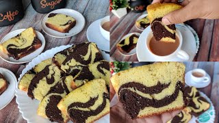 Vanilla And Coffee Flavour Marble Cake Recipe  Vanilla Coffee Tea Cake  Marble Without Oven [upl. by Naniac]