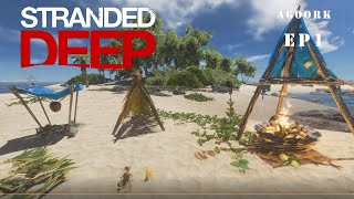 Stranded Deep Tutorial EP1  Starter island set up [upl. by Staw]