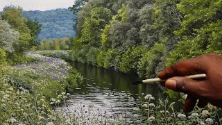 Painting a Realistic River With Acrylic Time Lapse [upl. by Tiffa]