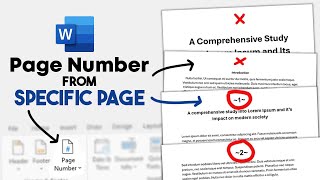 How to add Page Numbers in Word from a Specific Page 2024  Step by Step [upl. by Starobin]