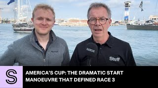 America’s Cup The dramatic start manoeuvre that defined Race 3  Stuffconz [upl. by Hessney]