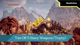 Horizon Zero Dawn  Tore Off 5 Heavy Weapons Trophy [upl. by Ocin]