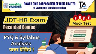 PGCIL JOT HR Exam 2024 PYQ amp Syllabus AnalysisOnline Course Features by Tutelage Academy [upl. by Irpak599]