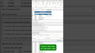 How to use dropdown list in Excel with Colour Conditions excel shorts exceltricks [upl. by Donahoe]