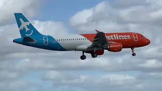 Canada Jetlines Airbus A320214 Landing at KMIA CGCJL [upl. by Ennaear884]