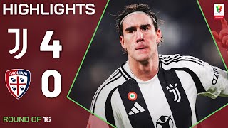 JUVENTUSCAGLIARI 40  HIGHLIGHTS  Comfortable Win for Juve  Coppa Italia Frecciarossa 202425 [upl. by Omland]