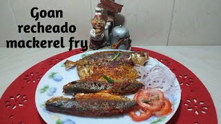 Goan recheado mackerel red masala fish fry recipe  home made bites [upl. by Schaab489]