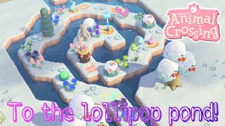 Working on the lollipop pond Animal crossing new horizons Lets play [upl. by Whiteley373]