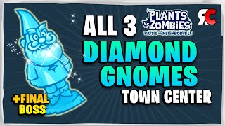 ALL 3 Diamond Gnomes Town Center  Final Boss  Plants Vs Zombies Battle for Neighborville [upl. by Namqul]