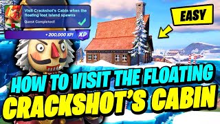 How to EASILY Visit Crackshots Cabin when the floating loot island spawns  Fortnite Winterfest [upl. by Alleoj]