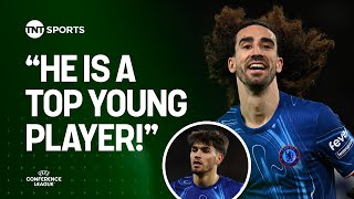 Marc Cucurella reacts to Chelseas win against Shamrock Rovers amp Marc Guius hattrick 🤩 [upl. by Mcripley]