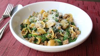 “One Pan” Orecchiette Pasta with Sausage and Arugula  How to Cook Pasta amp Sauce in One Pan [upl. by Benedikta565]