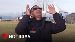 Disfruta del eclipse solar de manera segura con estos tips  Noticias Telemundo [upl. by Mcnelly20]