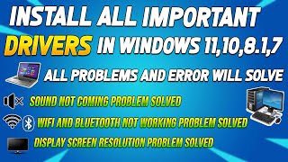 3 Ways to Install important Drivers in Windows 1110817  Fix all Driver related problems💻🖥️ [upl. by Eedyaj]