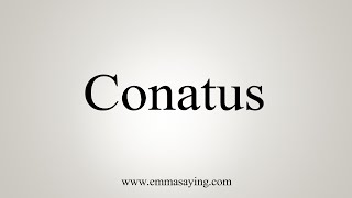 How To Say Conatus [upl. by Urbain]