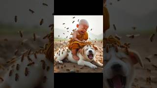 Cute💕 baby 💕little monk💕 video shorts ytshorts monkvideo​ cutemonk​ baby​ cutebaby​ [upl. by Schaab]