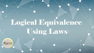 Prove Logical Equivalence Using Laws [upl. by Aiselad]