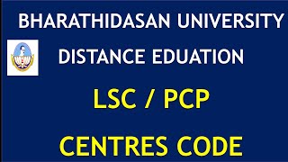 Bharathidasan University PCP Cente Codes [upl. by Judson963]