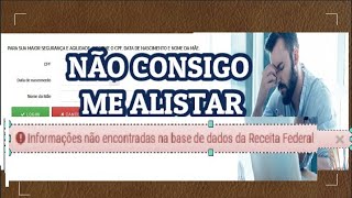 Dados não encontrados na receita federal  ALISTAMENTO MILITAR [upl. by Maure]