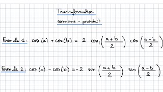 Formules de trigonométrie  Transformation somme en produit [upl. by Nahgem]