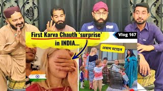 ‘Desi’ husband’s ‘craziest’ Karva Chauth SURPRISE…  Karolina vlogs with Anurag  Pakistani Reaction [upl. by Ona92]