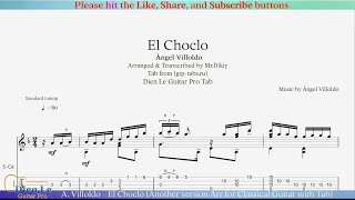 A Villoldo  El Choclo Another version Arr for Classical Guitar with Tab [upl. by Vernen]