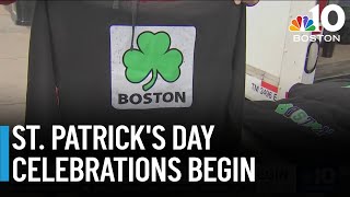 St Patricks Day celebrations begin in Boston [upl. by Ayoral975]