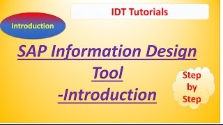 SAP Information Design Tool Tutorial  Introduction [upl. by Standley227]