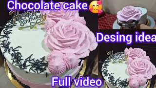 chocolate cake design idea 🤗cake chocolatecake cakevideo pinkiscake cakedecoration tasty 🥰🥰🥰 [upl. by Annadiane]