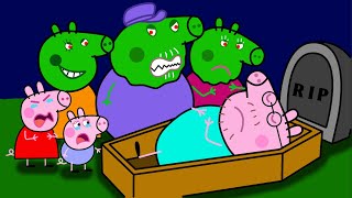 Daddy Pig RIP Children Cry Zombies Are Very Happy  Peppa Pig Fanmade Coloring Story [upl. by Hatti]