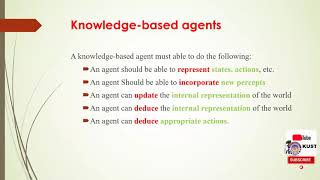 Artificial Intelligence Knowledge Based Agent  Lec 13 [upl. by Siver331]