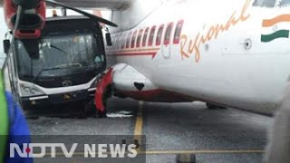 Sleeping Jet Airways bus driver rams Air India plane in Rs 400 crores crash [upl. by Aryk]