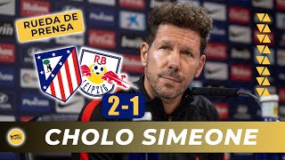 Rueda de prensa Cholo Simeone Atlético de Madrid 2 vs Leipzig 1 [upl. by Noel]