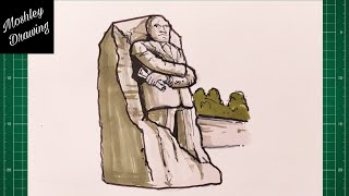 How to Draw Martin Luther King Jr Memorial [upl. by Eikcin97]