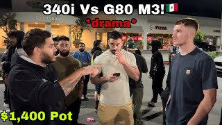 DRAMA 340i Vs G80 M3 1400 Pot BMW G80 M3 [upl. by Annahavas]