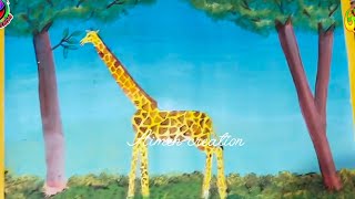 Giraffe Painting TutorialquotPainting Zarafa StepbyStepAimen creation [upl. by Amle]