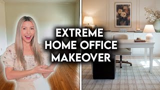 EXTREME HOME OFFICE MAKEOVER  DIY BUILTINS  WALL MOULDING [upl. by Semela]