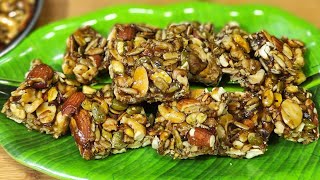 Dry Fruit Chikki  డ్రై ఫ్రూట్ చిక్కి ఇలా ఎంతో తేలిగ్గా నిమిషాల్లో చేసేయొచ్చు Mixed Dry Fruit Chikki [upl. by Nnep]