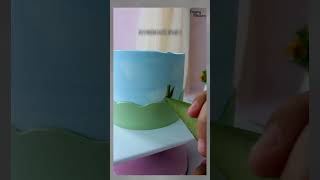 Scenery Retro Theam Cake cake cakedecorating cakedesign shorts shortsvideo [upl. by Lal]