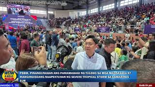 PBBM MULING BUMISITA AT NAMAHAGI NG TULONG PARA SA MGA NAAPEKTUHAN NG BAGYONG KRISTINE SA CAM SUR [upl. by Kcin]