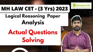 MH LAWCET 3 Years 2023  Logical Reasoning Paper Analysis  Actual Question Solving by Dev sir [upl. by Nathanoj]