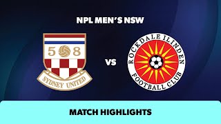 NPL Mens NSW Round 9 Highlights – Sydney United 58 v Rockdale Ilinden [upl. by Neu]