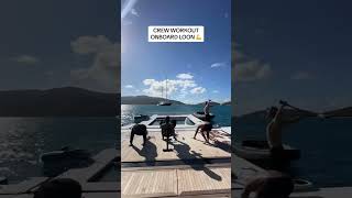 Workout onboard SUPERYACHT Loons floating GYM 💪 [upl. by Enylcaj]