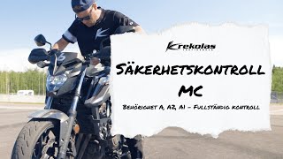 Säkerhetskontroll Mc  Fullständig Alla delar av säkerhetskontrollen på motorcykel [upl. by Emilio]