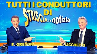 TUTTI I CONDUTTORI DI STRISCIA LA NOTIZIA TUTTE LE COPPIE PRESENTATORI IN 36 ANNI [upl. by Nonnair850]