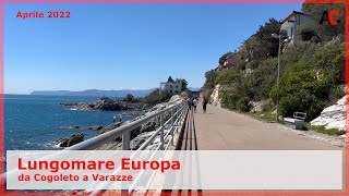 Lungomare Europa da Cogoleto a Varazze Parco Piani dInvrea Italia 🇮🇹 [upl. by Lorn952]