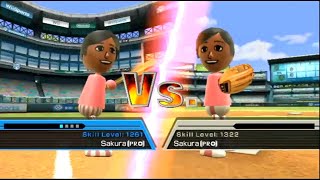 Wii Sports  Baseball Skill Level 0  Champion Remastered [upl. by Luapnhoj]