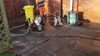 Patio Cleaning  We introduce our new Hypo Jet chemical injector and Softwash Applicator [upl. by Elehcar]